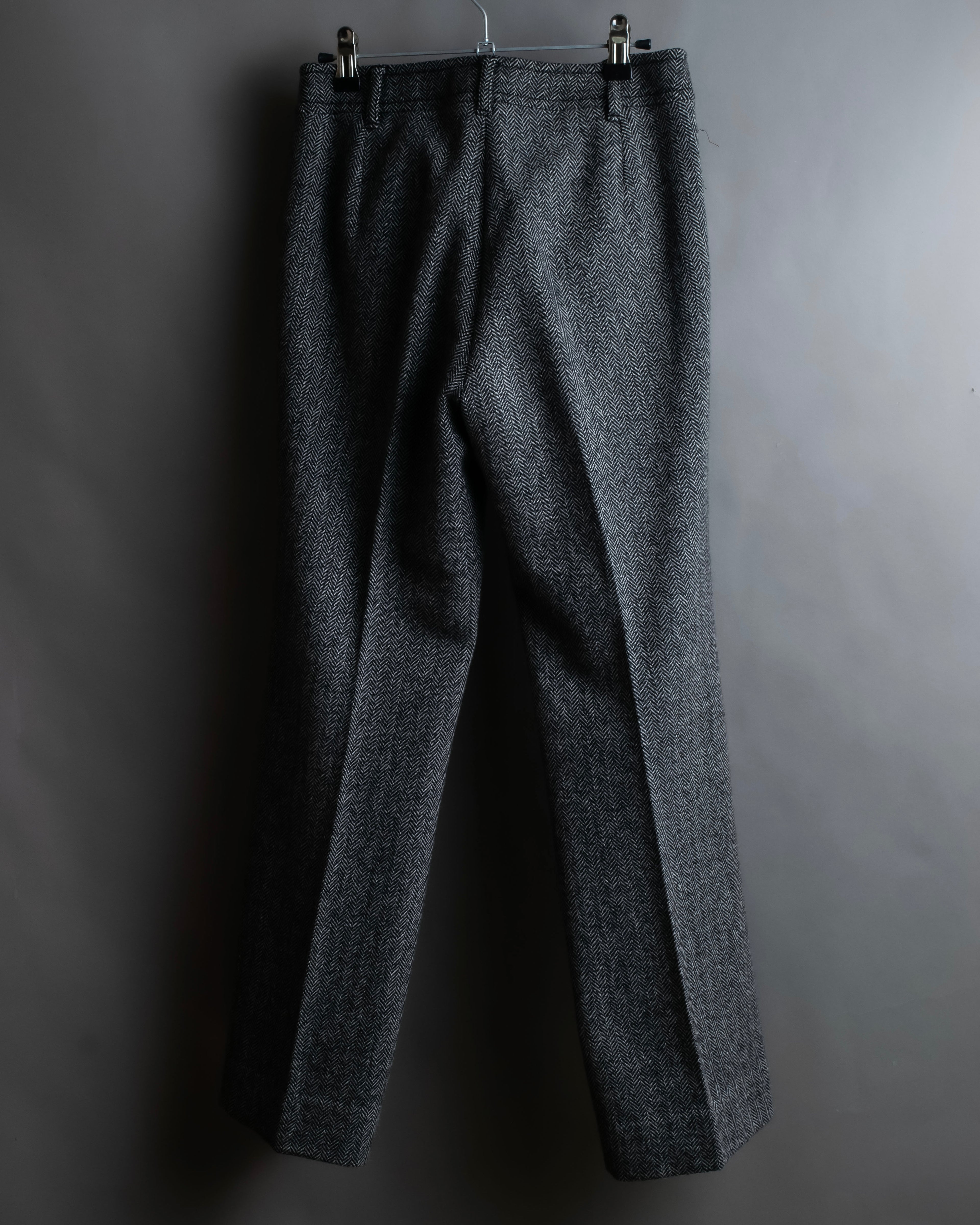 "Weekend Max Mara" Notch lapel tailored jacket & semi flared slacks herringbone set up