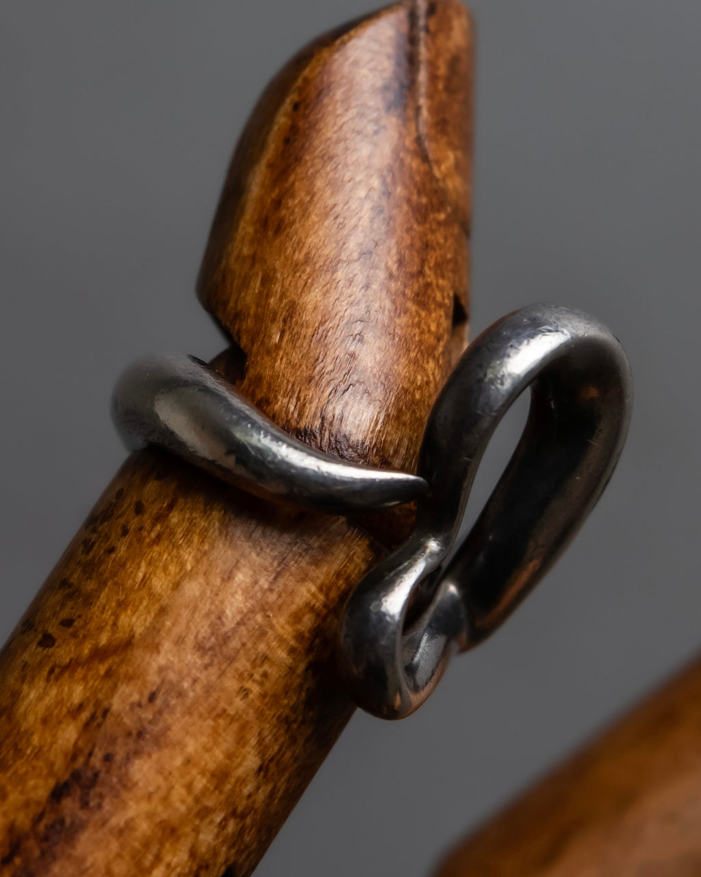 "Tiffany&Co" Elsa Peretti open heart signature silver ring