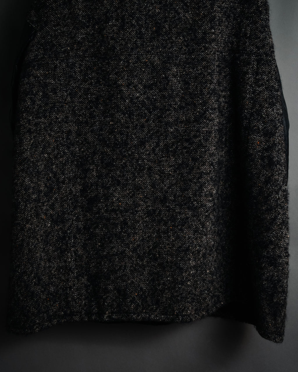 “JUNYA WATANABE COMME des GARCONS” 2011 aw Herringbone tweed long coat with leather sleeves