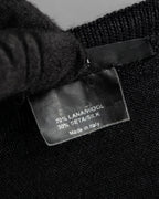 "GUCCI" G logo embroidered silk mix V-neck knit