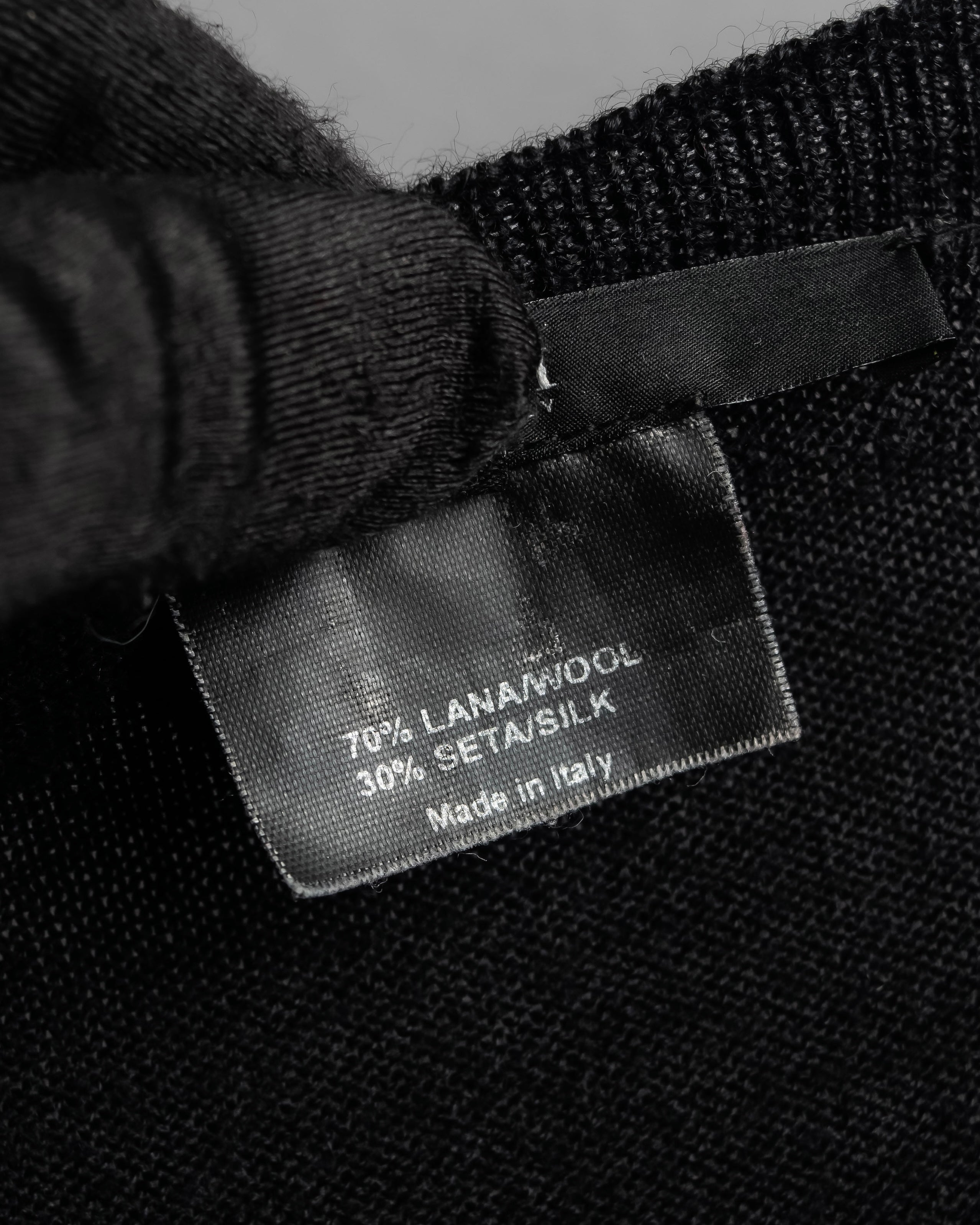 "GUCCI" G logo embroidered silk mix V-neck knit