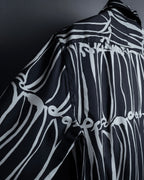 "GUCCI" Handwritten calligraphy pattern silk shirt