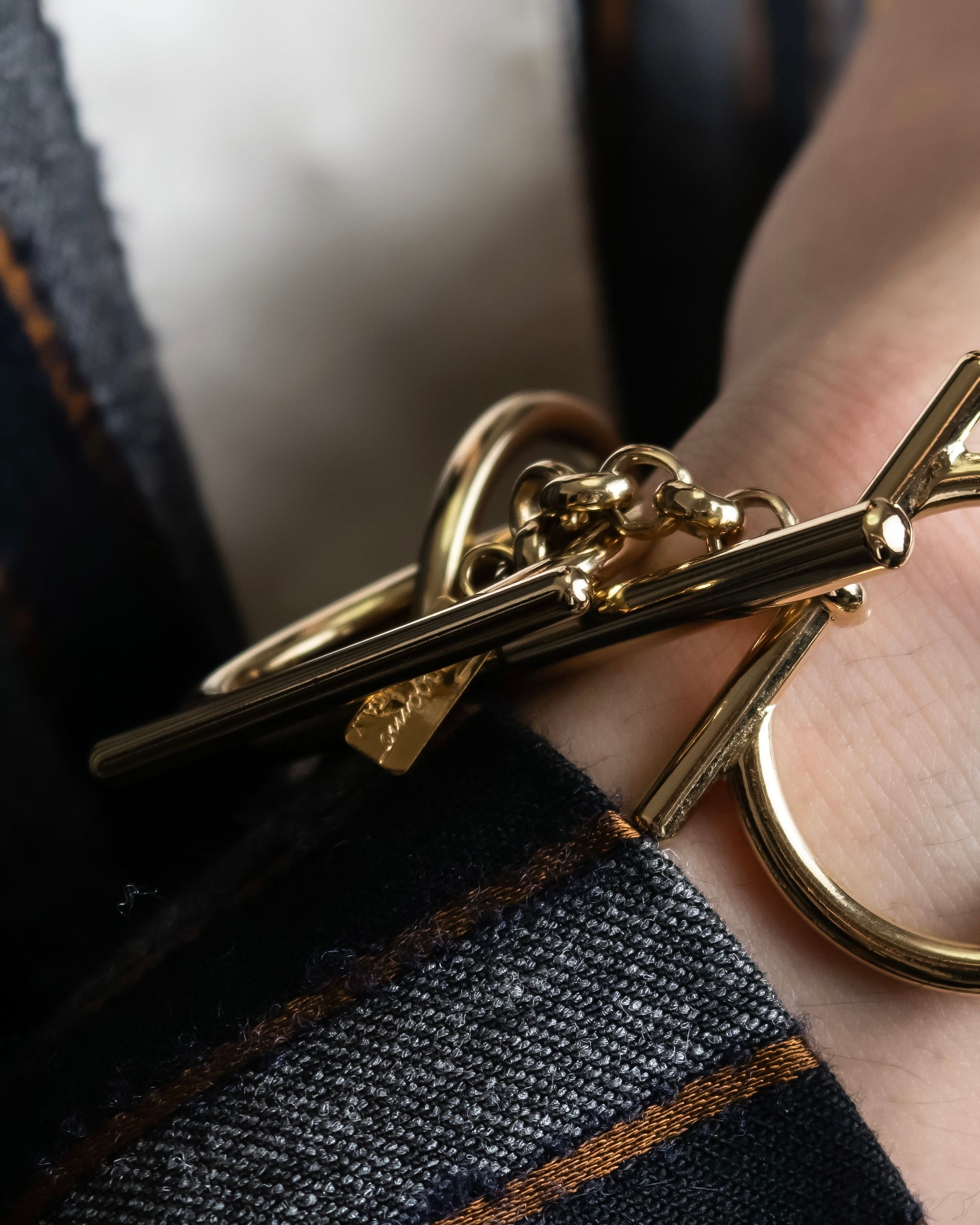 "Salvatore Ferragamo" Gancini motif layered gold bracelet