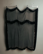 “GUCCI” 90’s-00’s Sheer velvet trimmed silk blend stole