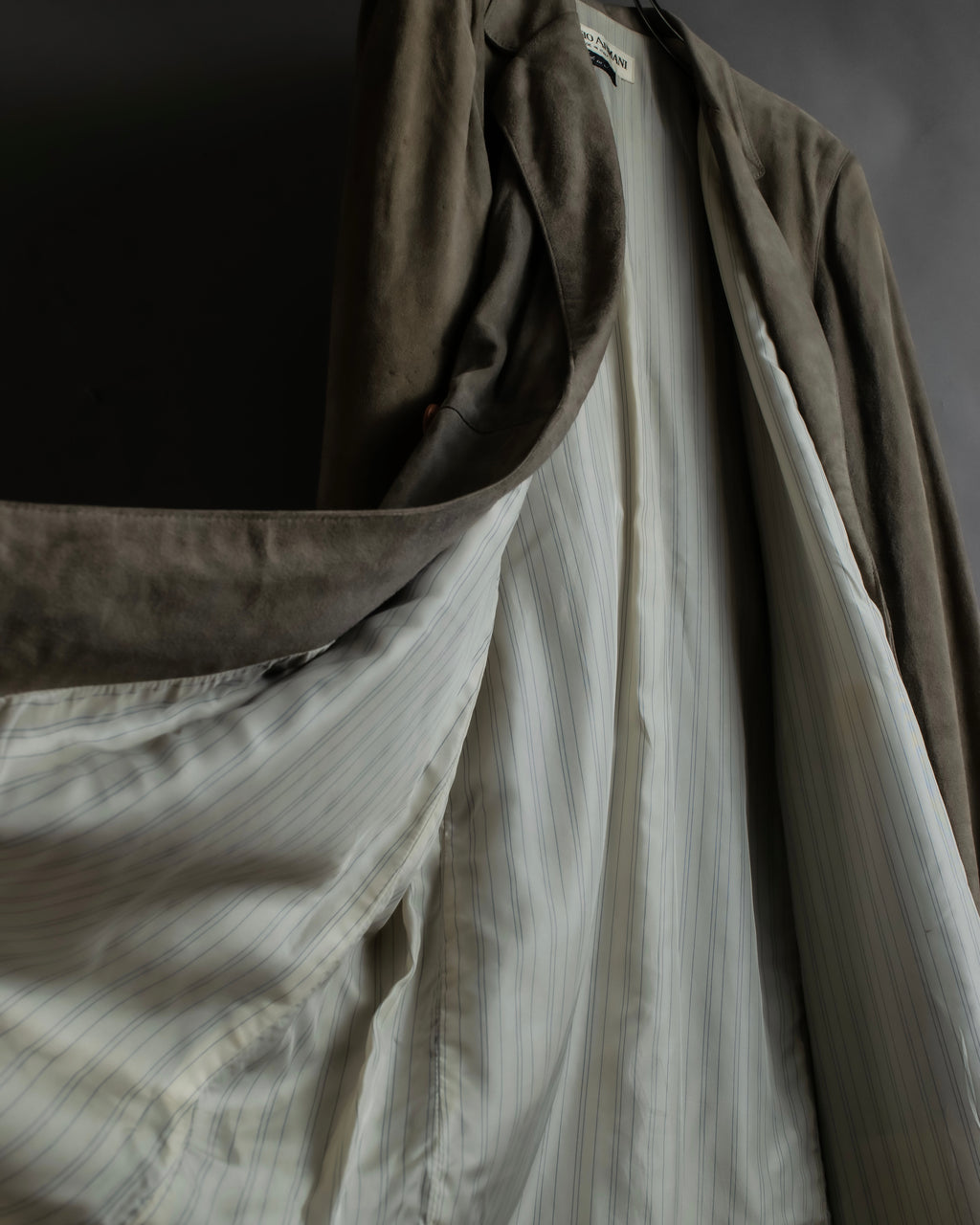 "GIORGIO ARMANI" Brushed shades suede leather long coat