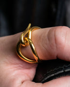 "HERMES" Jumbo scarf gold ring