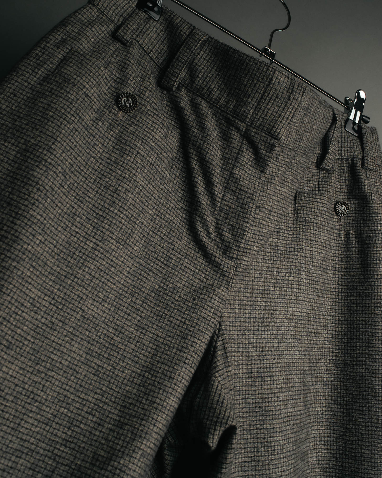 -SPECIAL- “CHANEL” 05AWmicro houndstooth tweed wide trousers