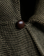 "Vintage herringbone long sleeve polo shirt"