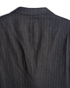GIORGIO ARMANI/ Oversized Stripe Single Breasted 3B Tailored Jacket Gray