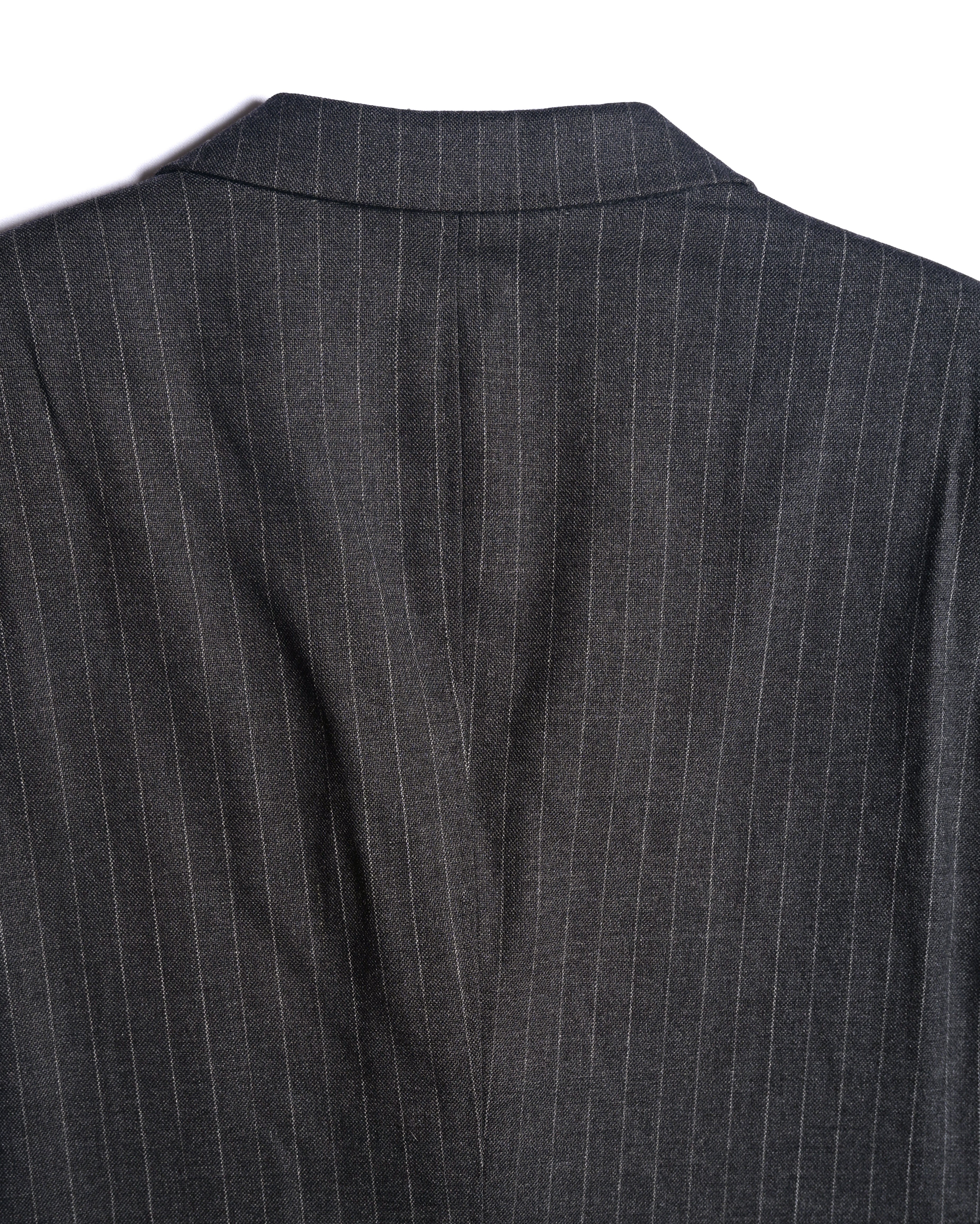 GIORGIO ARMANI/ Oversized Stripe Single Breasted 3B Tailored Jacket Gray