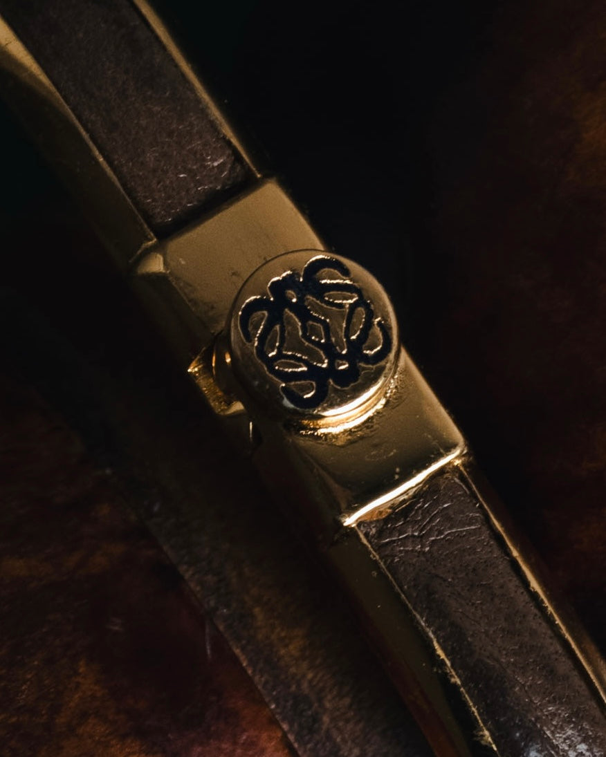 "LOEWE" 00’s-10’s leather inlay anagram clasp bangle