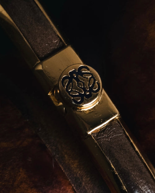 "LOEWE" 00’s-10’s leather inlay anagram clasp bangle