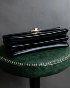 "Valentino Garavani" Logo turn lock parts design leather hand bag