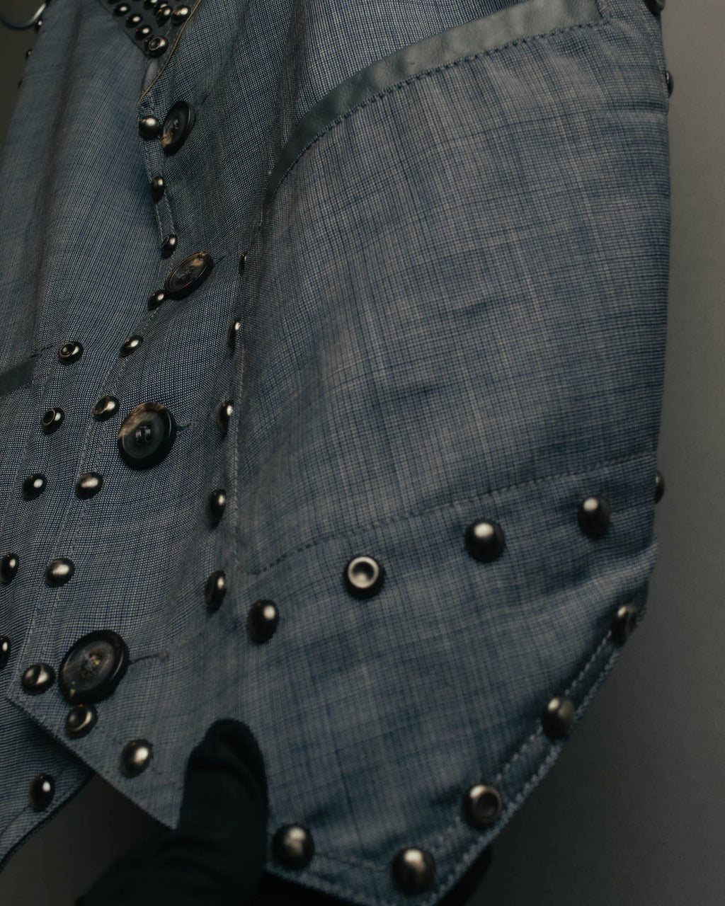 -SPECIAL- “Maison Martin Margiela” 07SS Studded wool leather tailored vest