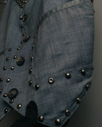 -SPECIAL- “Maison Martin Margiela” 07SS Studded wool leather tailored vest