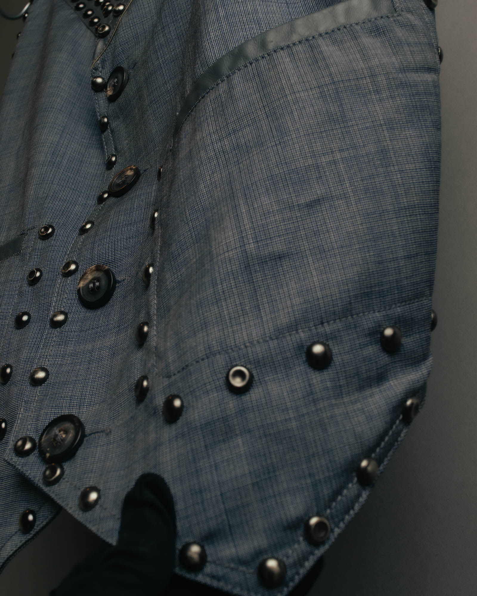 -SPECIAL- “Maison Martin Margiela” 07SS Studded wool leather tailored vest
