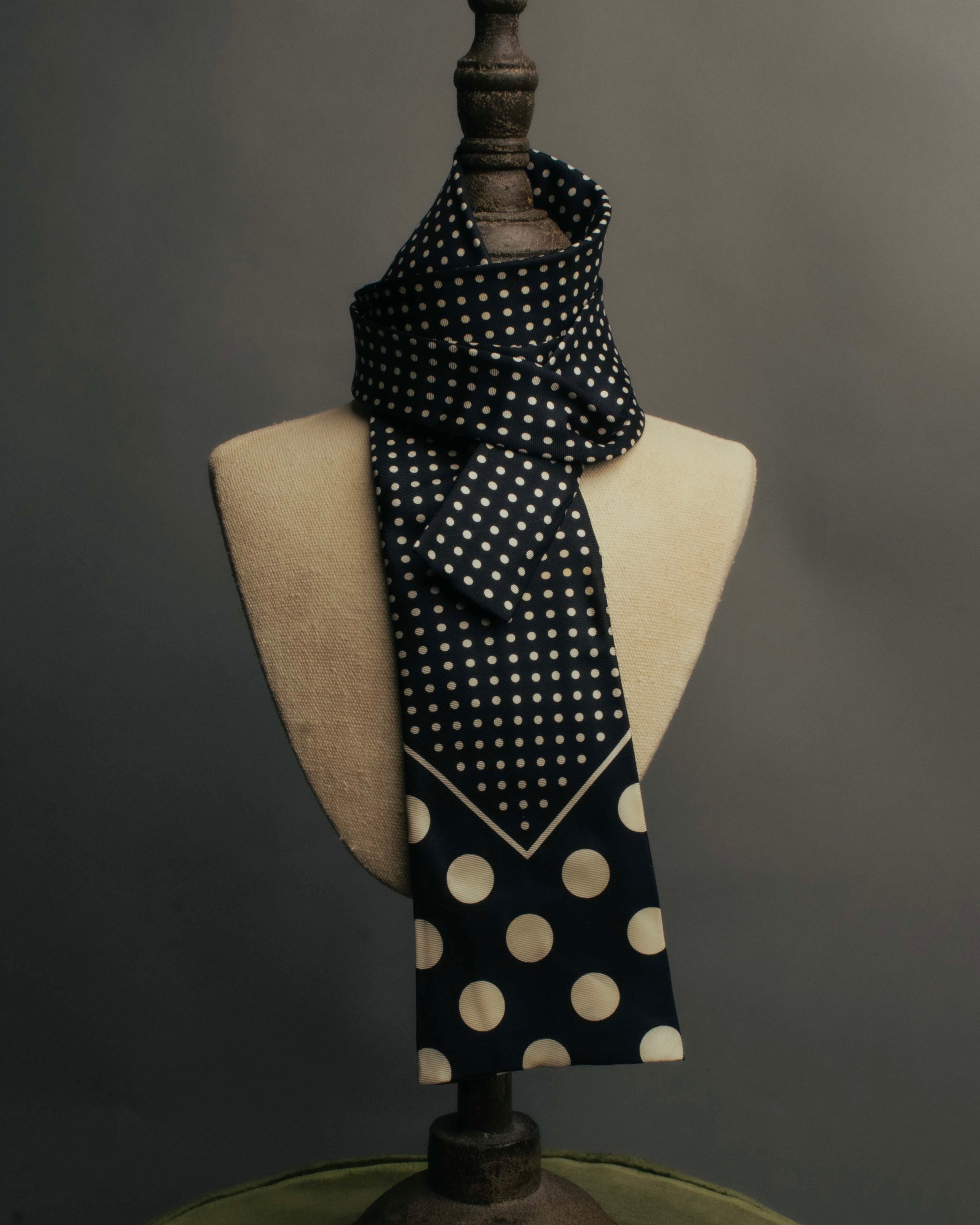 "Jean Paul Gaultier Paris" 90's-00's Graphic dotted silk neck scarf