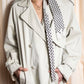 "MARILYN DE PEREL" Covered button detail  Ivory feminine trench coat