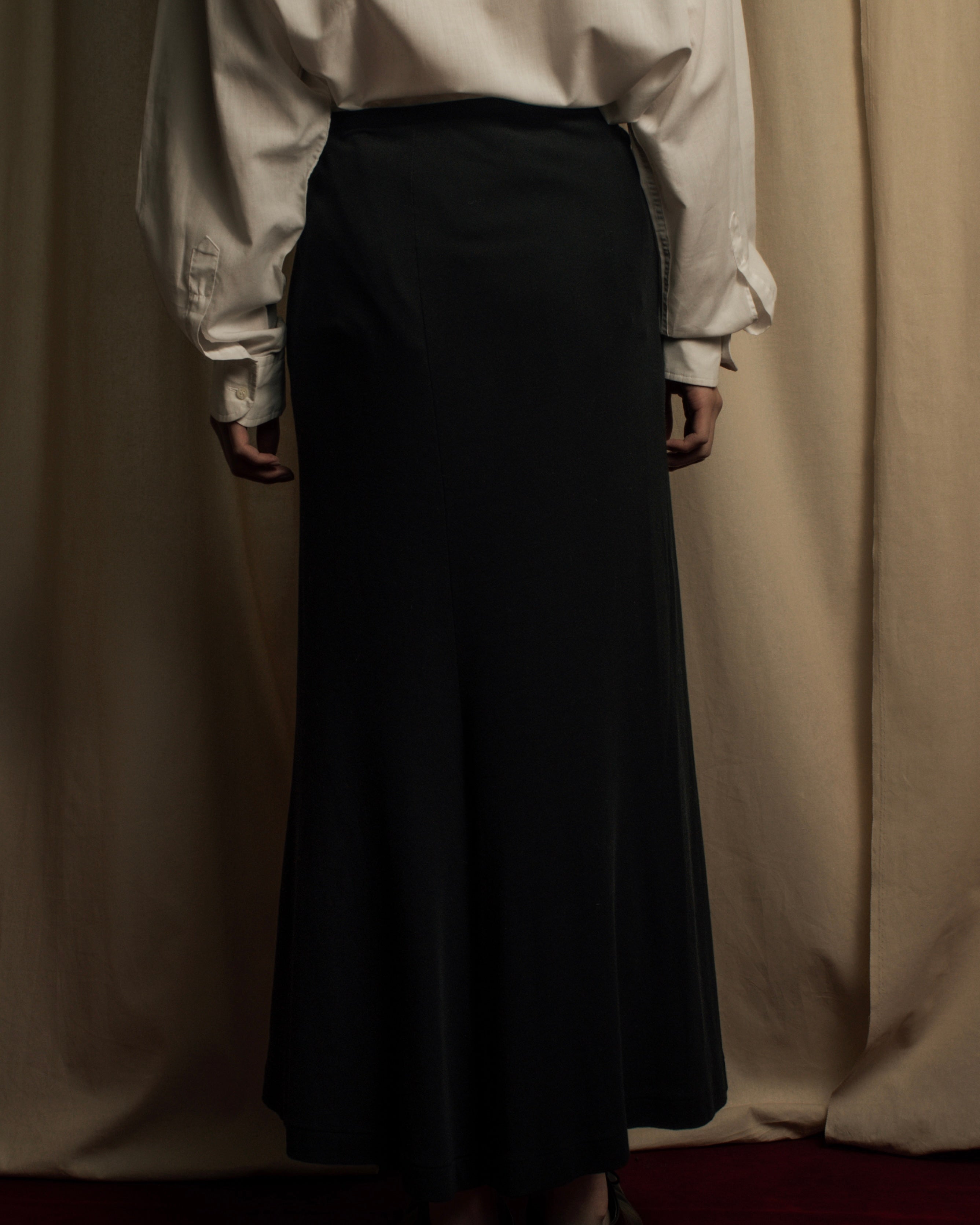 "YOHJI YAMAMOTO" 11SS Minimalist design skirt-like silhouette wide slacks