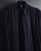 "Yves Saint Laurent" Late 80s silk bow tie blouse