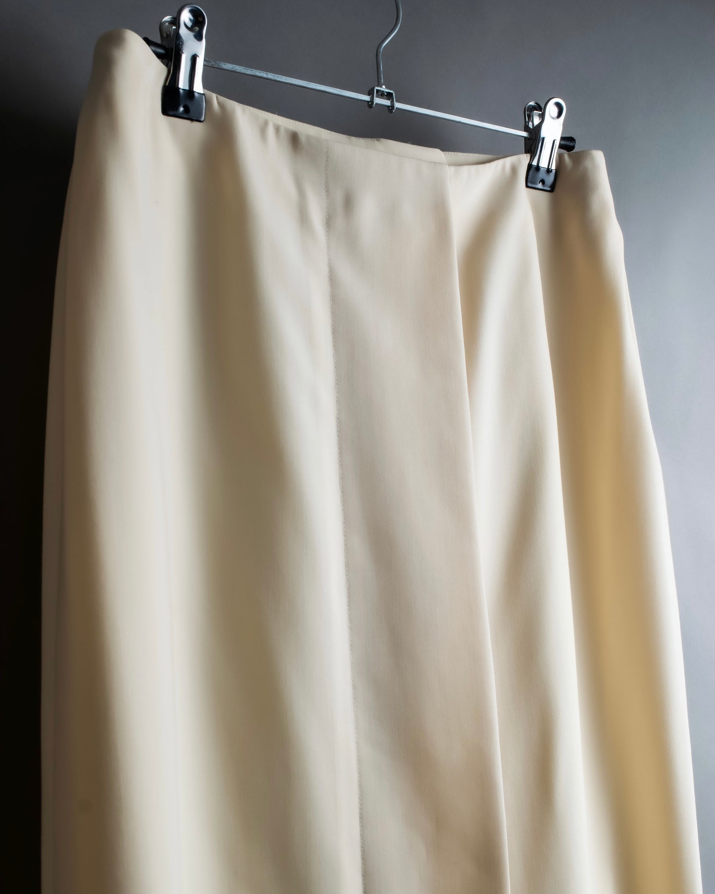 "HERMES" 100% wool ivory color flare skirt