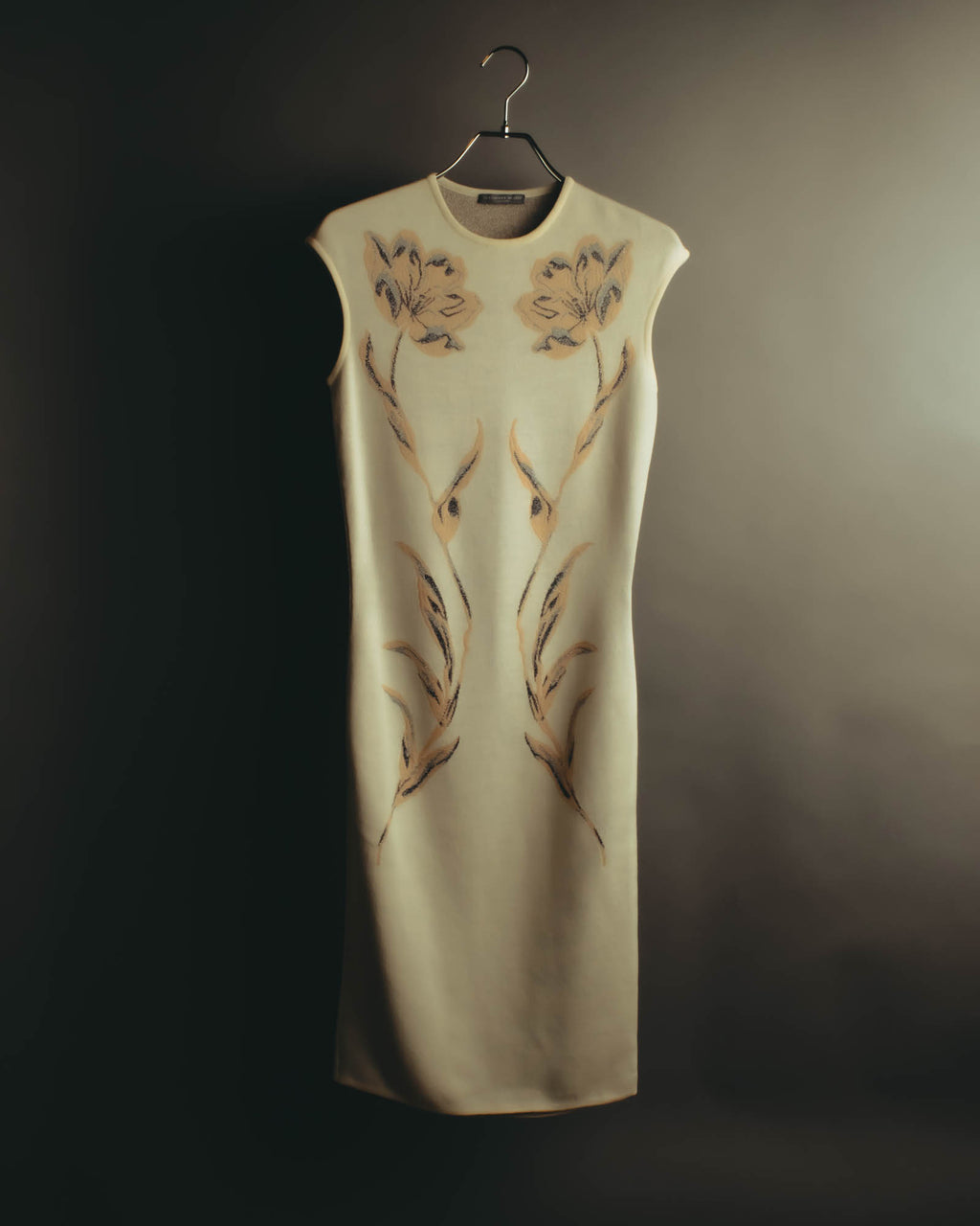 "Alexander McQueen" 00's-10's Metallic floral sleeveless knit dress