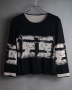 “CHANEL” 90’s-00’s Abstract grid knit top