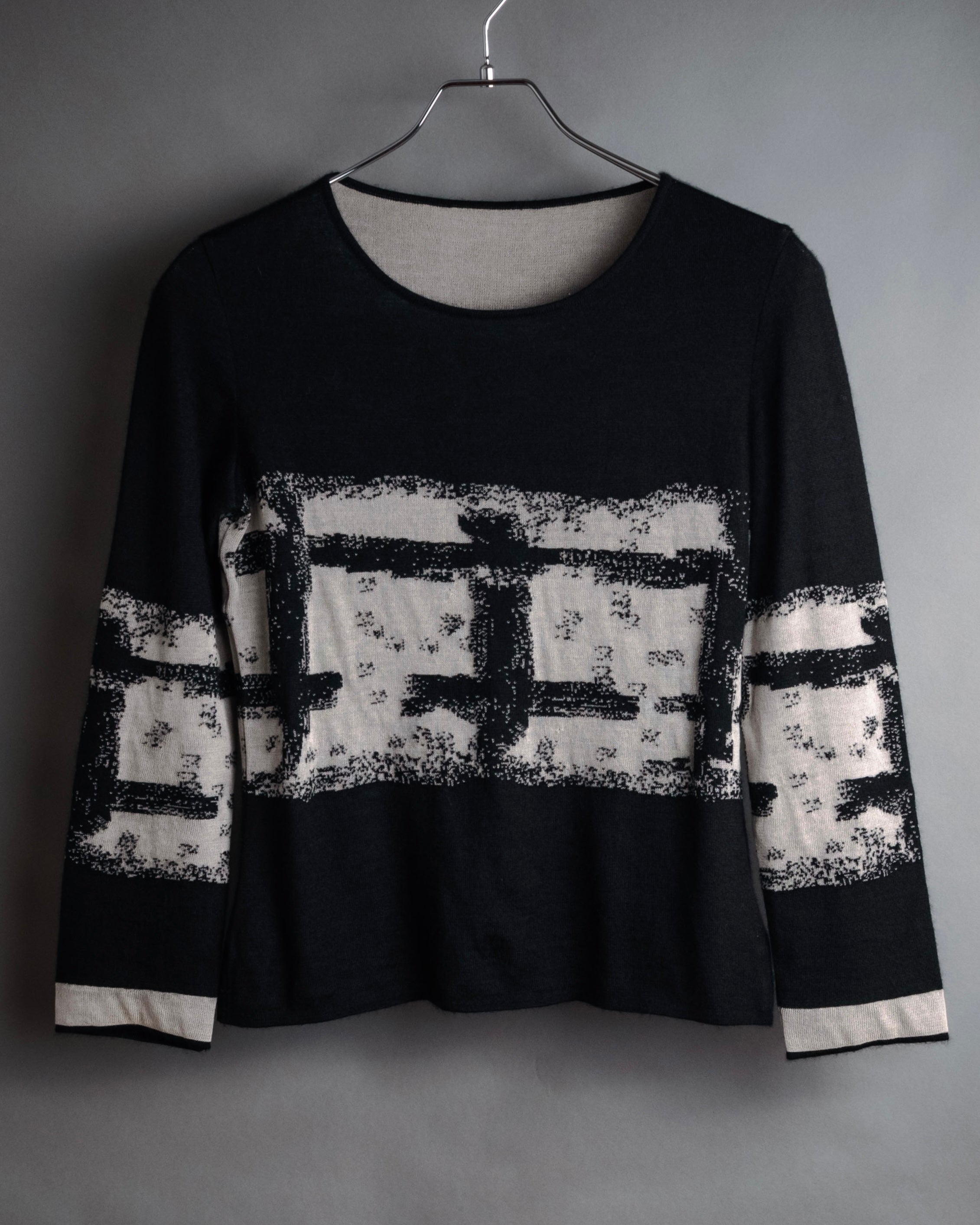 “CHANEL” 90’s-00’s Abstract grid knit top