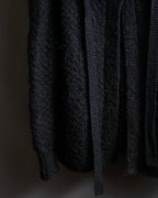 "YVES SAINT LAURENT" Ribbon design stand collar low gauge cardigan