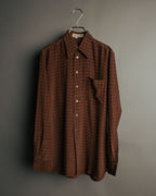 “GUCCI” 70’s horsebit monogram silk shirt