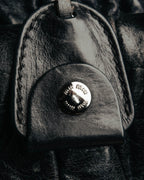 -SPECIAL- "MIU MIU" 00's-10's Glossy gathered leather handbag