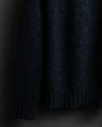 "Saint Laurent" Long-haired wool charcoal tone knit pullover