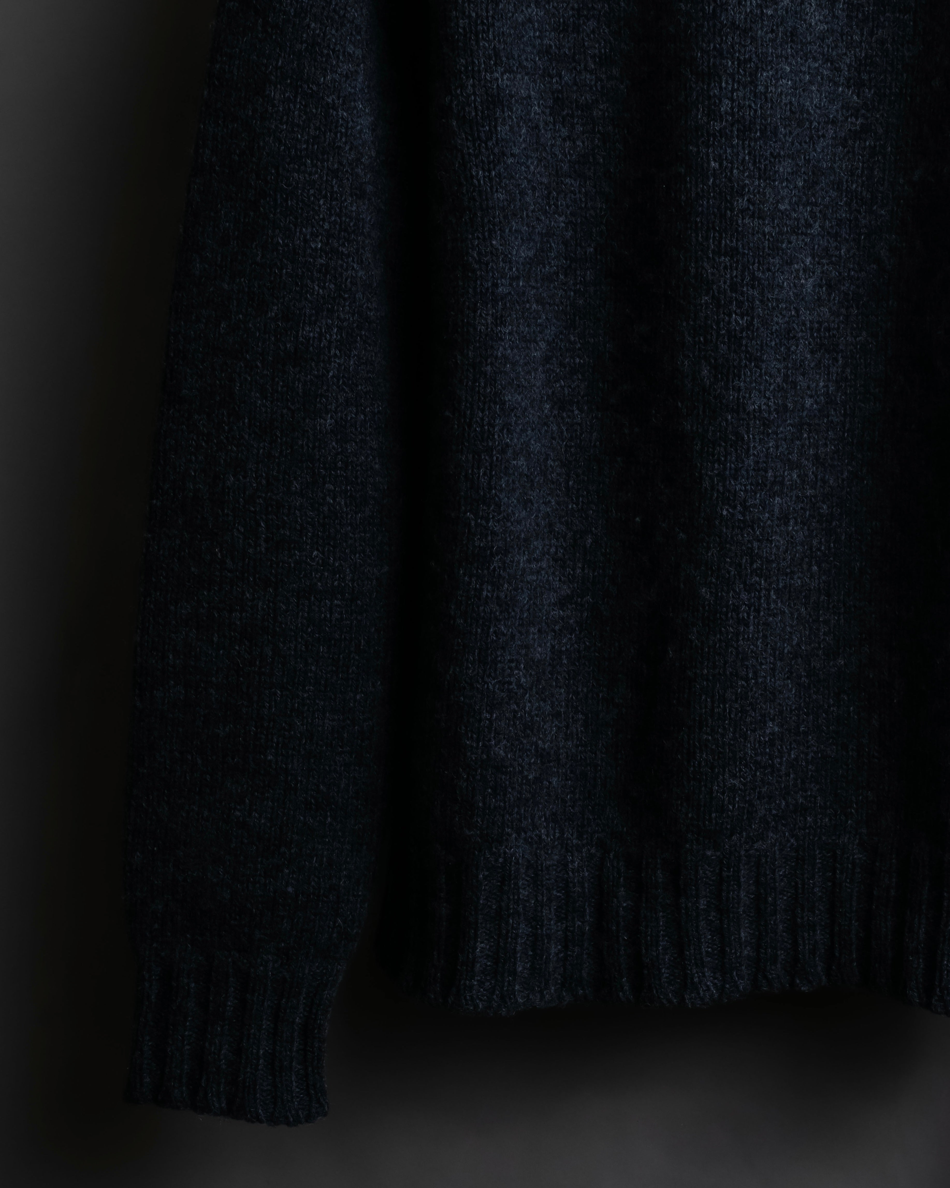 "Saint Laurent" Long-haired wool charcoal tone knit pullover