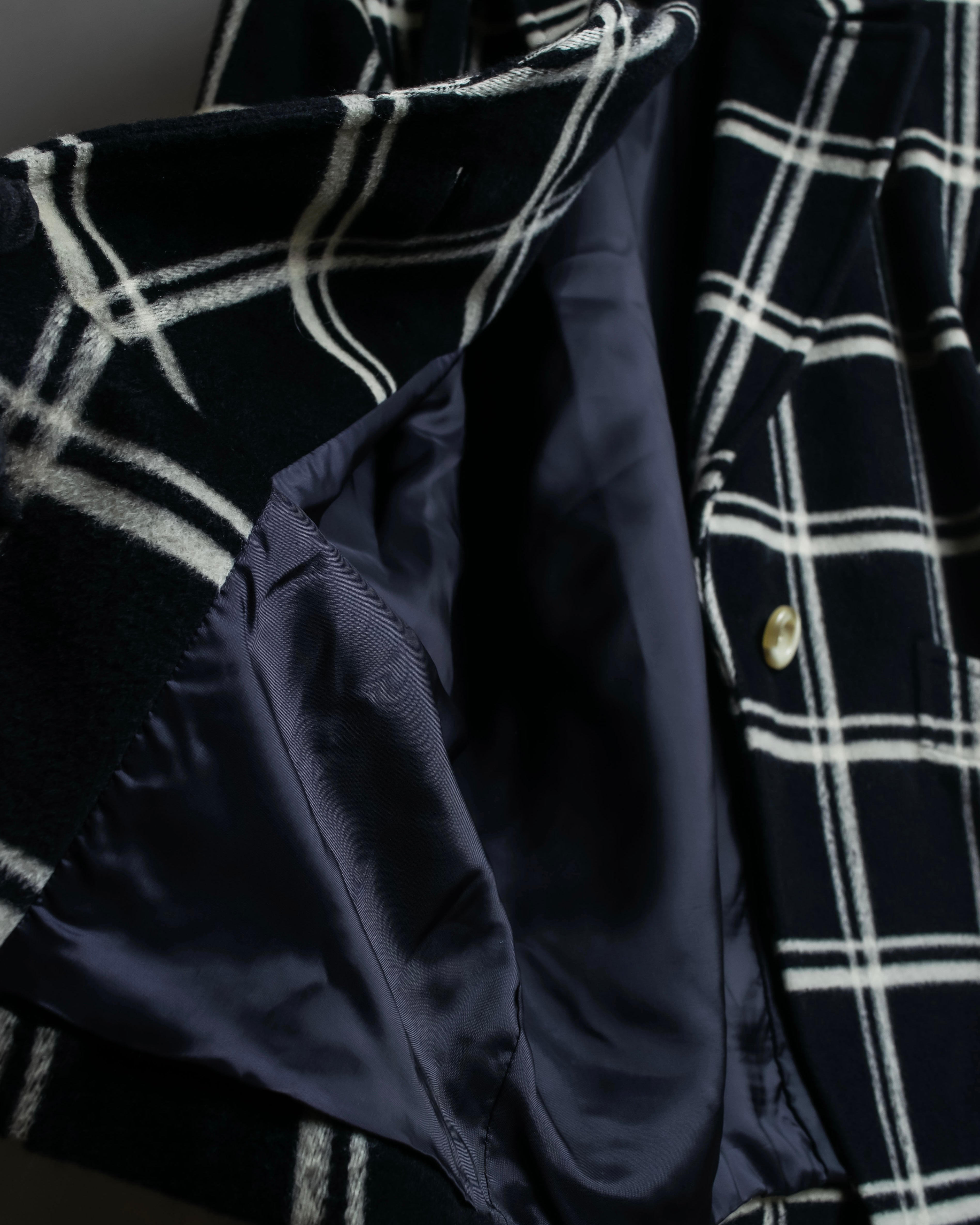 "Christian Dior Large check pattern tailored coat