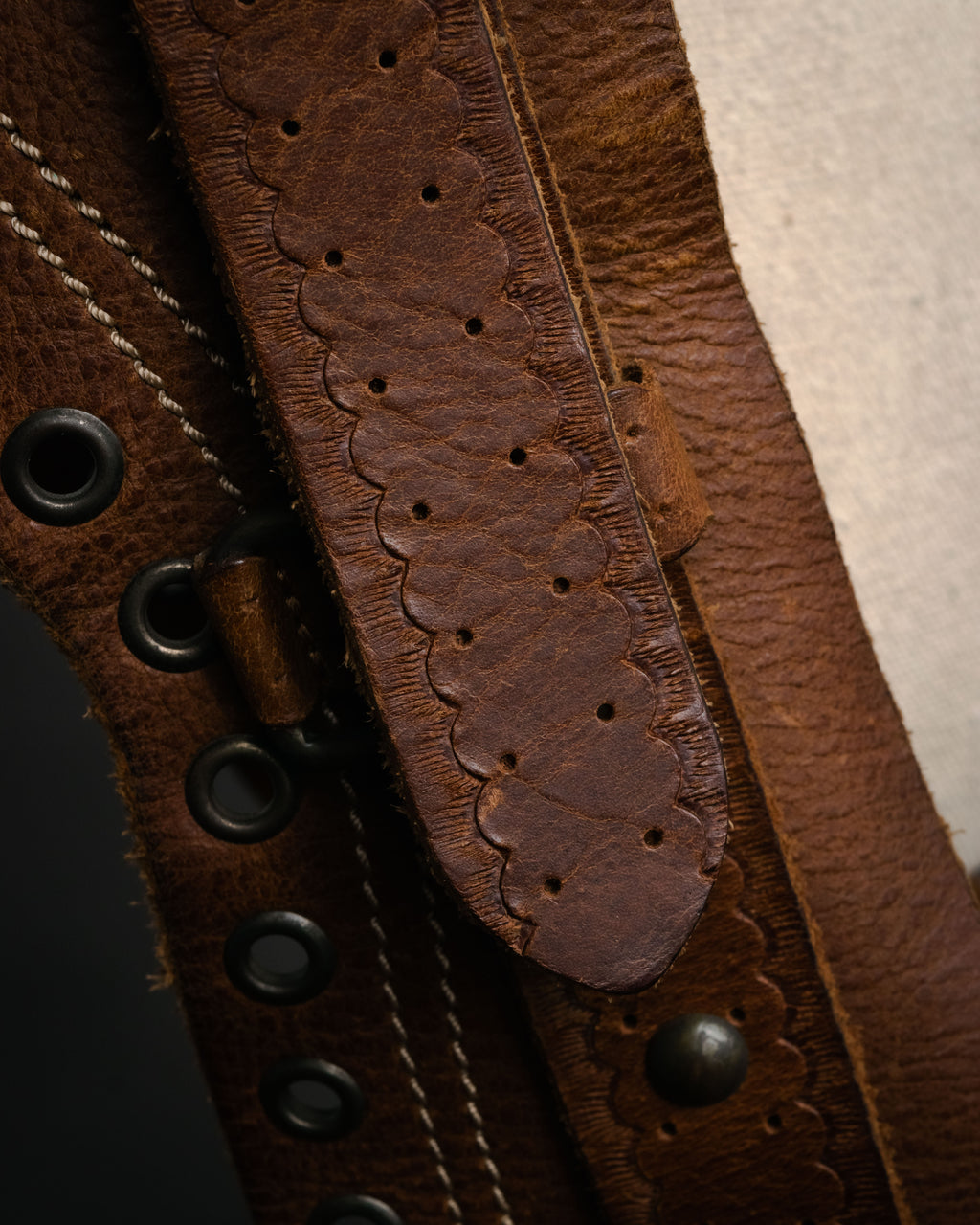 “DIESEL” 2000’s Studded craft leather belt