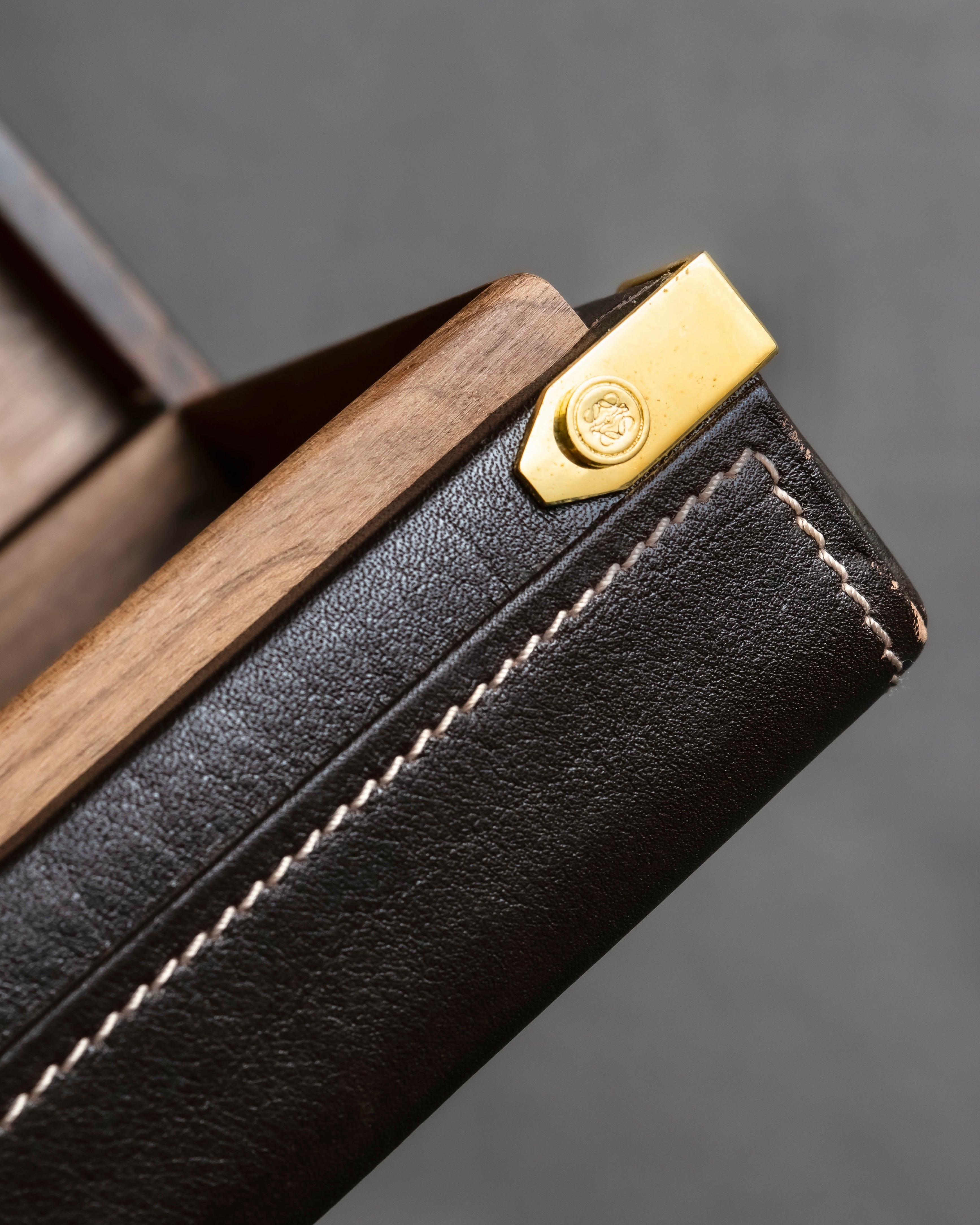 "LOEWE" Logo engraved wooden storage box