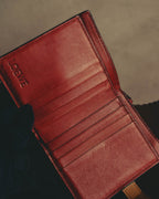"LOEWE" 20's Bicolor small vertical leather wallet