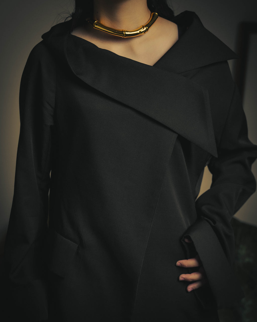 –SPECIAL– "Yohji Yamamoto" 98AW Sculptural asymmetric draped wool jacket