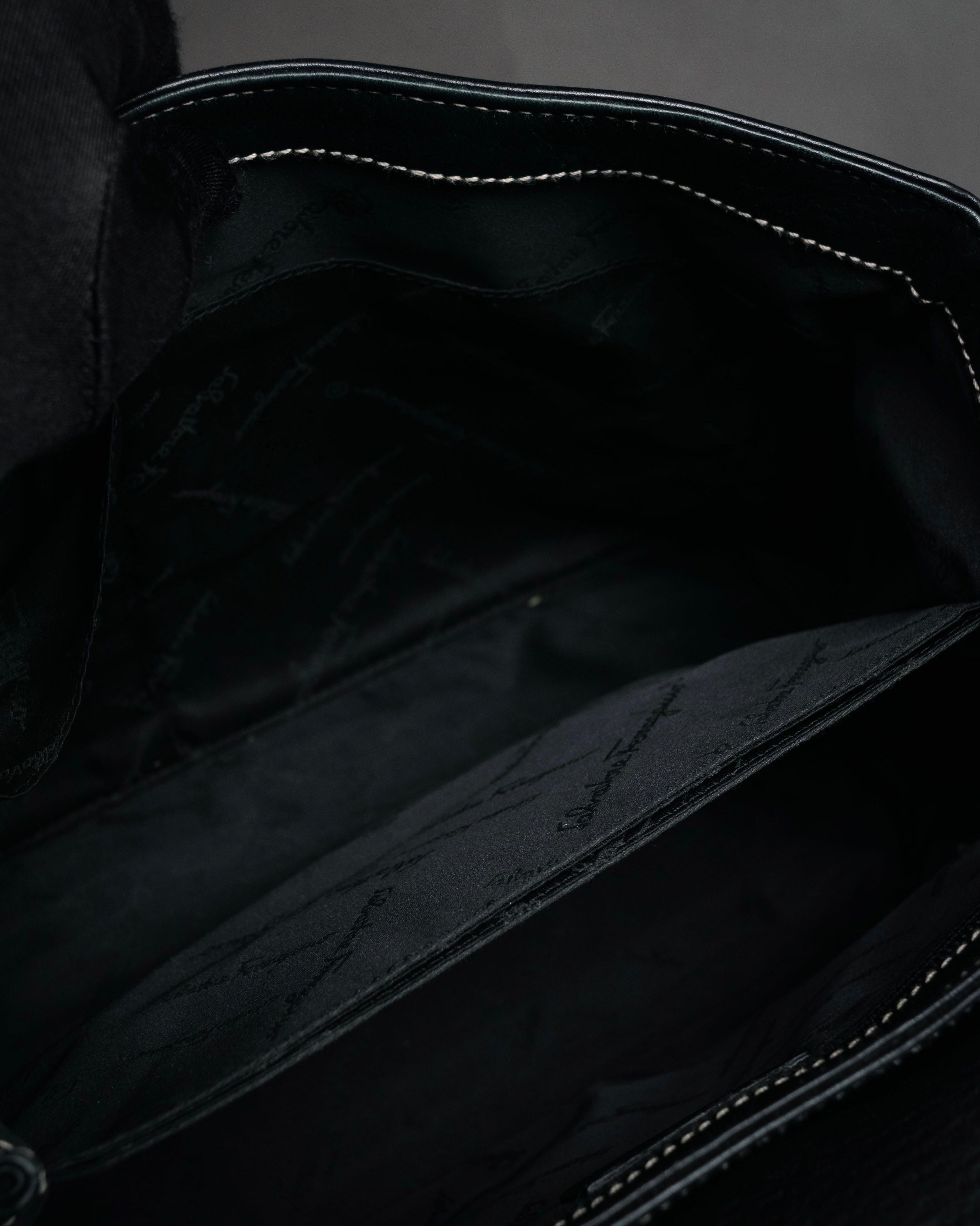 “Salvatore Ferragamo” 90's–00's Gancini leather handbag