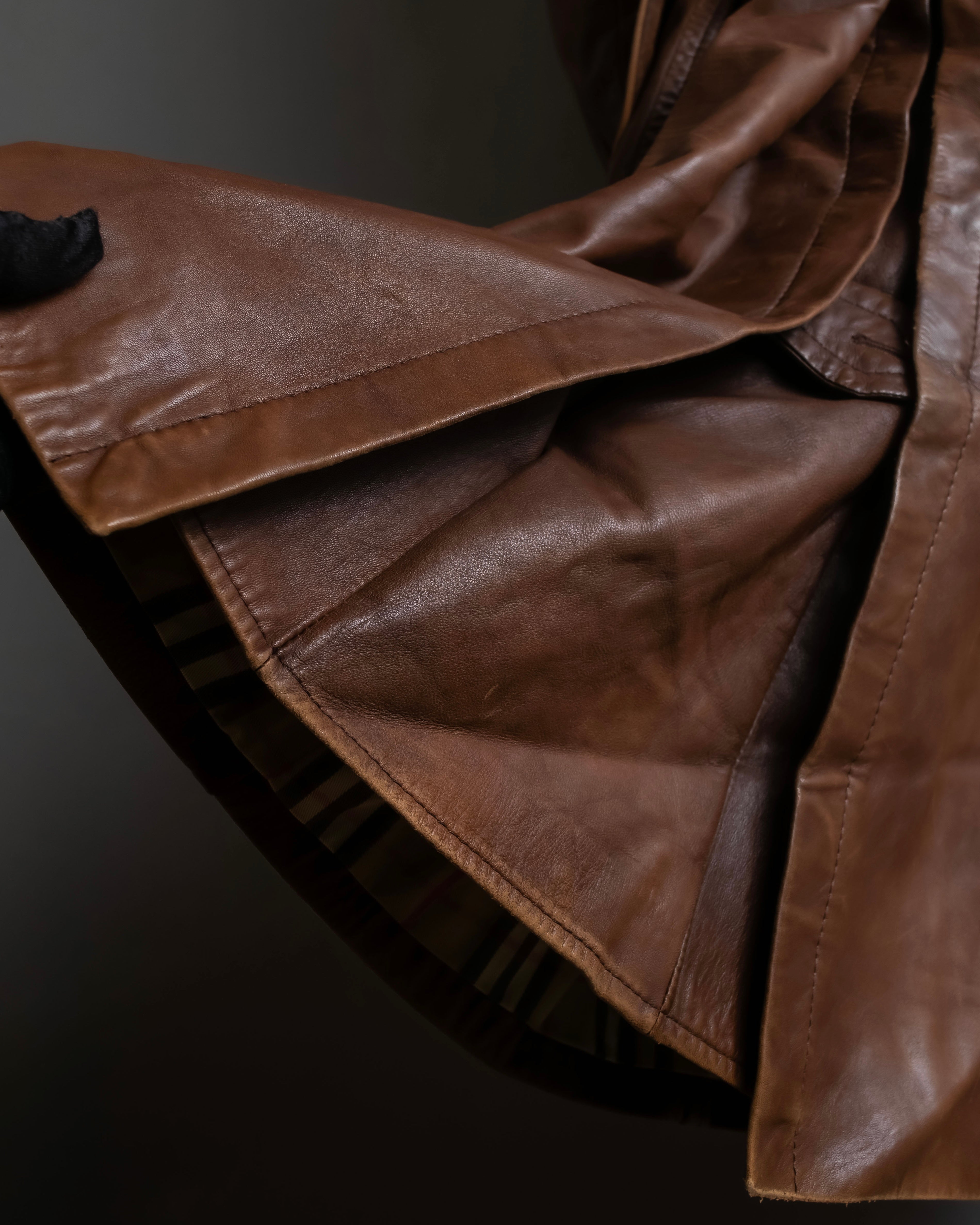 "Burberrys" Vintage-inspired leather oversized trench coat