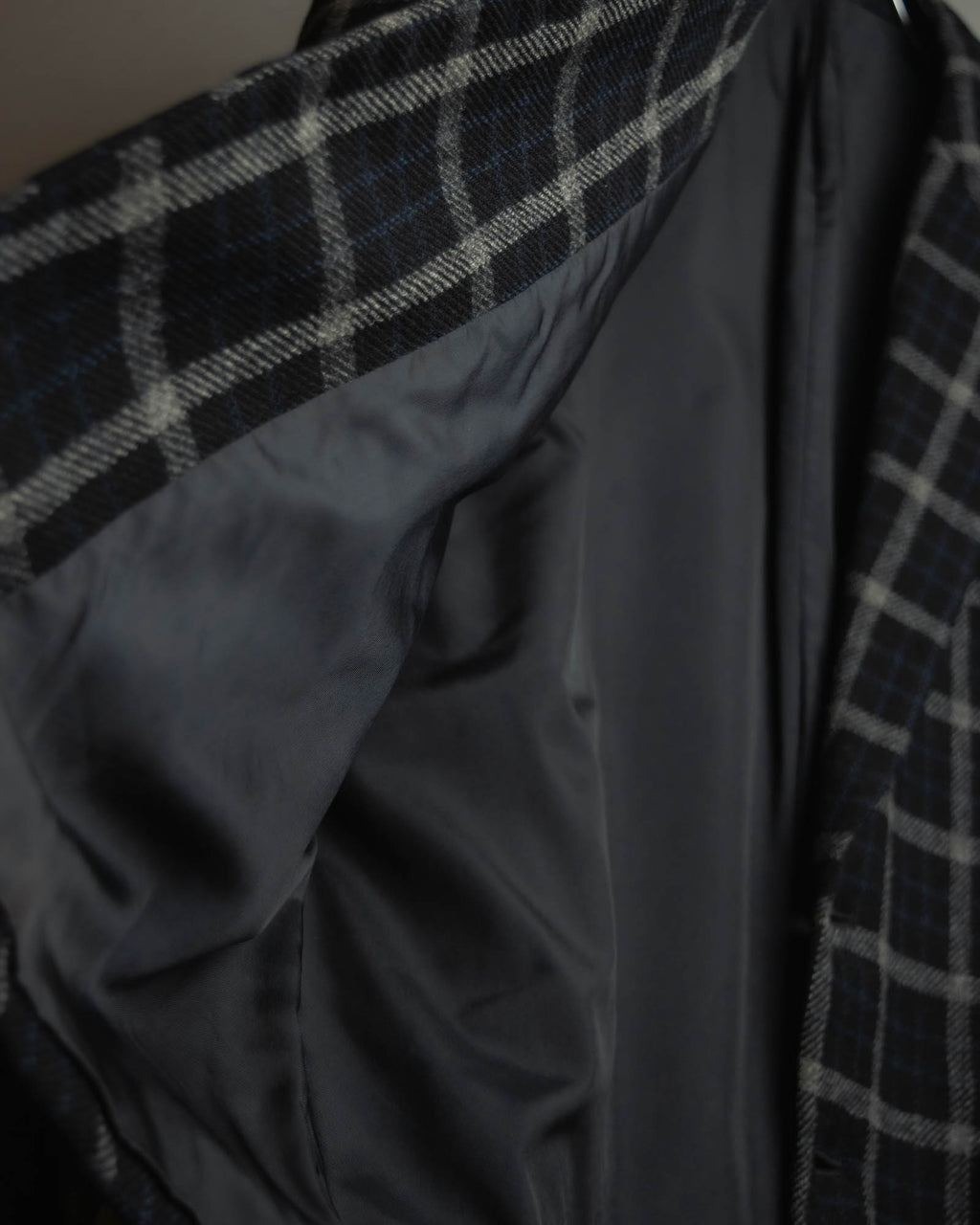 "COMME des GARÇONS HOMME"
90's Oversized wool checked tailored jacke
