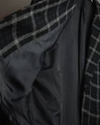 "COMME des GARÇONS HOMME"
90's Oversized wool checked tailored jacke