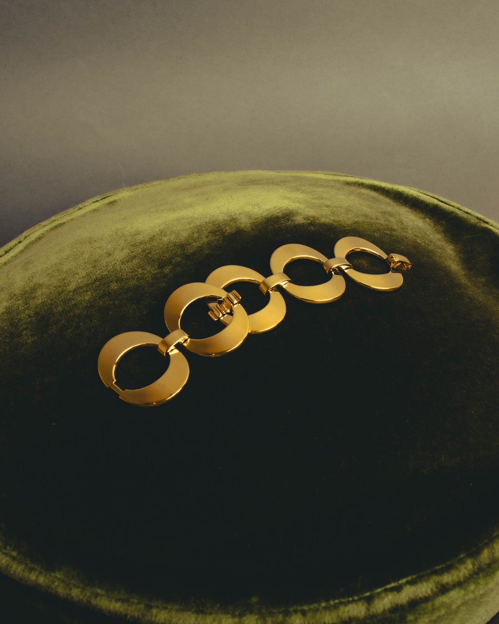"Christian Dior" 80's-90's Sculptural gold tone link bracelet