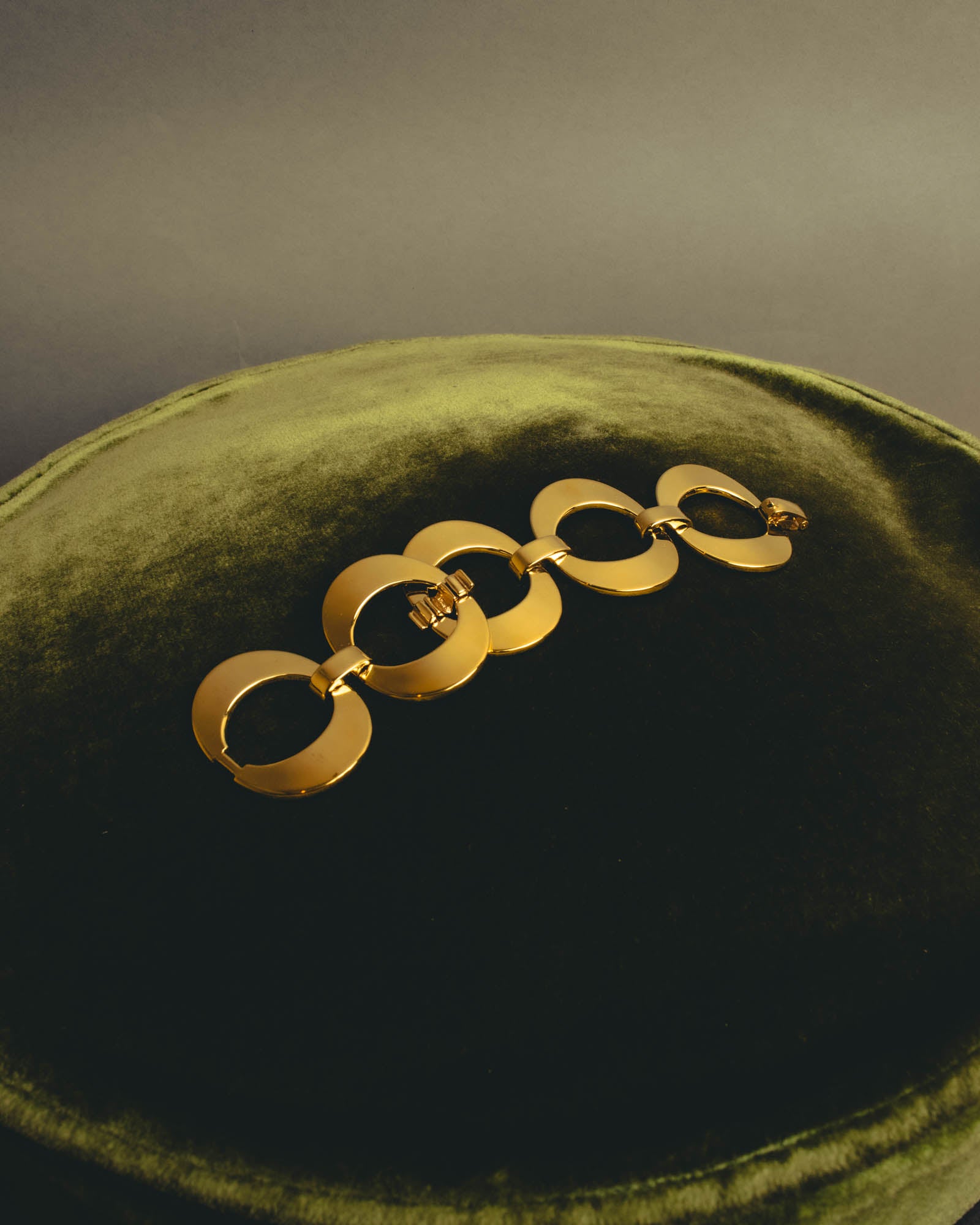 "Christian Dior" 80's-90's Sculptural gold tone link bracelet