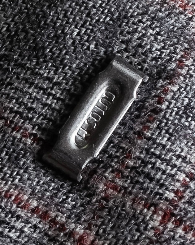 "HERMES" Heather gray cashmere blend slacks