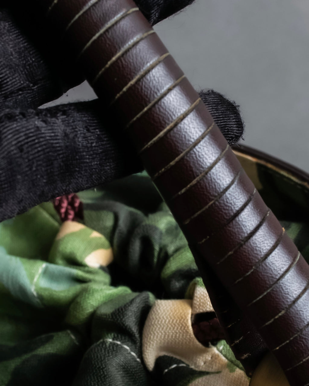 "KENZO" Camouflage design drawstring leather bag