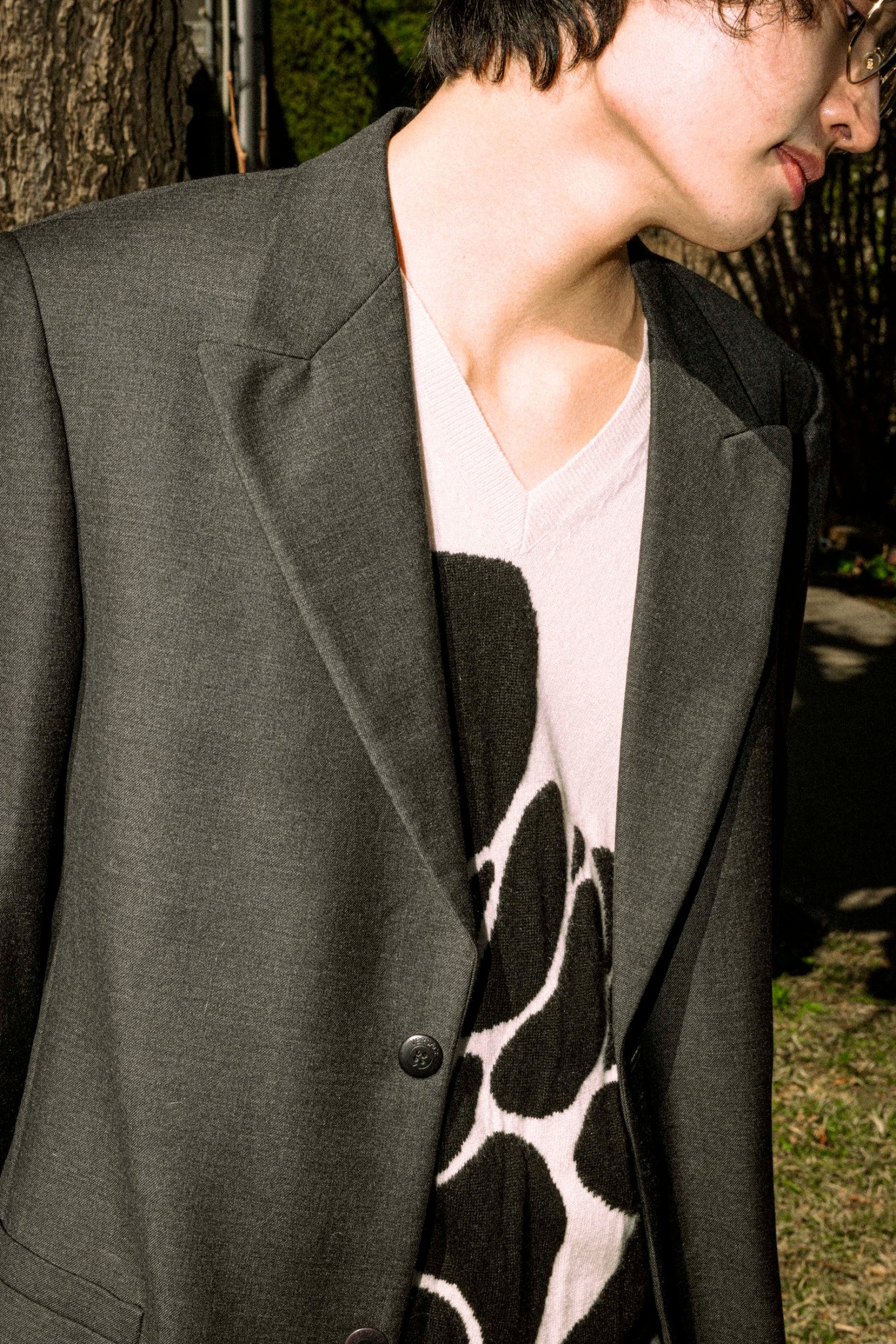 "GIANNI VERSACE" Arm line design peak lapel setup