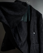 “Gianni Versace” 80’s-90’s Shadowed-texture tailored jacket