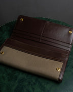 "PRADA" Logo engraved canvas combination long wallet