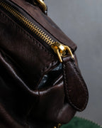 "MIU MIU" Tuck pleat design leather hand bag